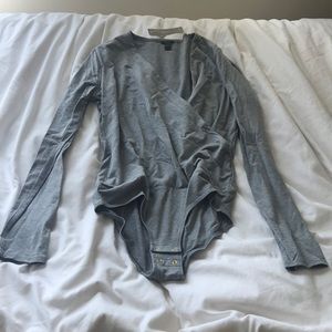 J.Crew wrap bodysuit size M gray